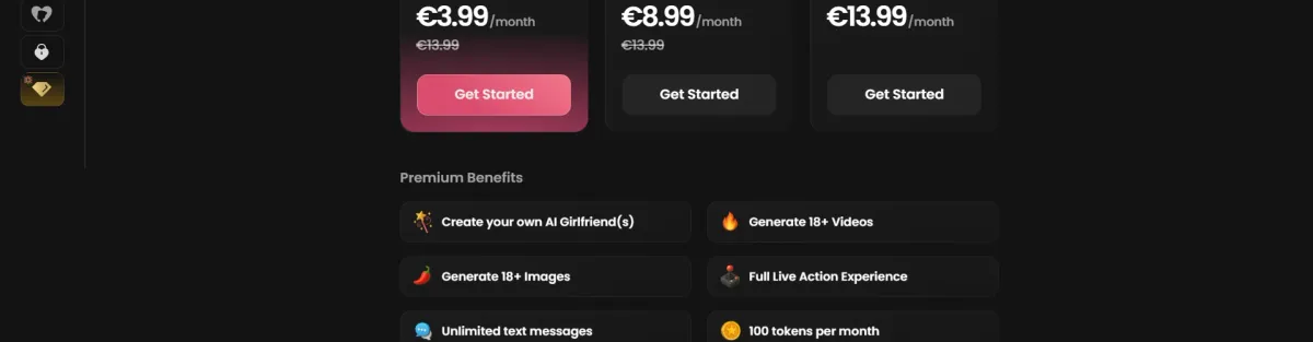 Candy AI Abonnement-Tarife in der App angezeigt